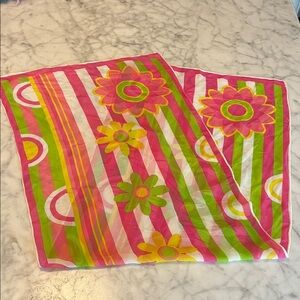 Vintage Colorful Floral Striped Scarf